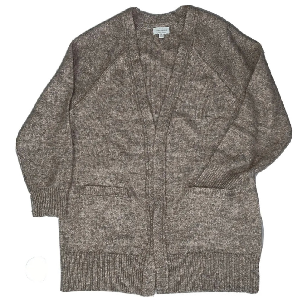 NWT Lucky Brand Long Cardigan Tan Cotton Blend Size Large L
